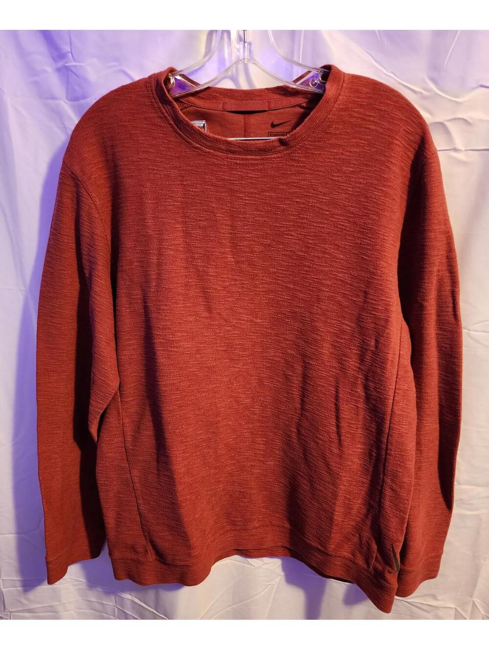 Mens Standard Fit Nike Burnt Orange Long Sleeve T-Shirt Size Large
